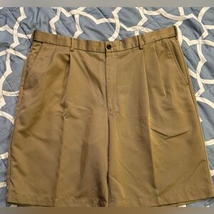Mens Sz40 Tan Pro Tour Golf Performance Pleated Shorts 4 Pocket Inseam10 Lgth23